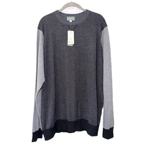 Thomas Dean Sweater Mens XL Grey Lanerossi Filati Italian Fine Yarn Merino